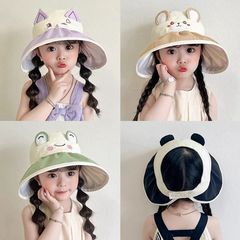 子供用ベビー日よけ帽子大きなつば空のトップサンハット男の子と女の子用薄い抗UV日よけ帽子夏