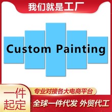 欧式墙面装饰画简约复古组合挂画壁饰实木内框画植物画视觉系