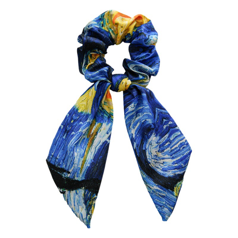 Diseño de nicho pintura al óleo del arco Cola de Caballo anudada banda de pelo cuerda de pelo femenino lazo francés