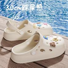 手术室防滑洞洞鞋女2025新款夏季沙滩鞋厚底护士医护拖鞋