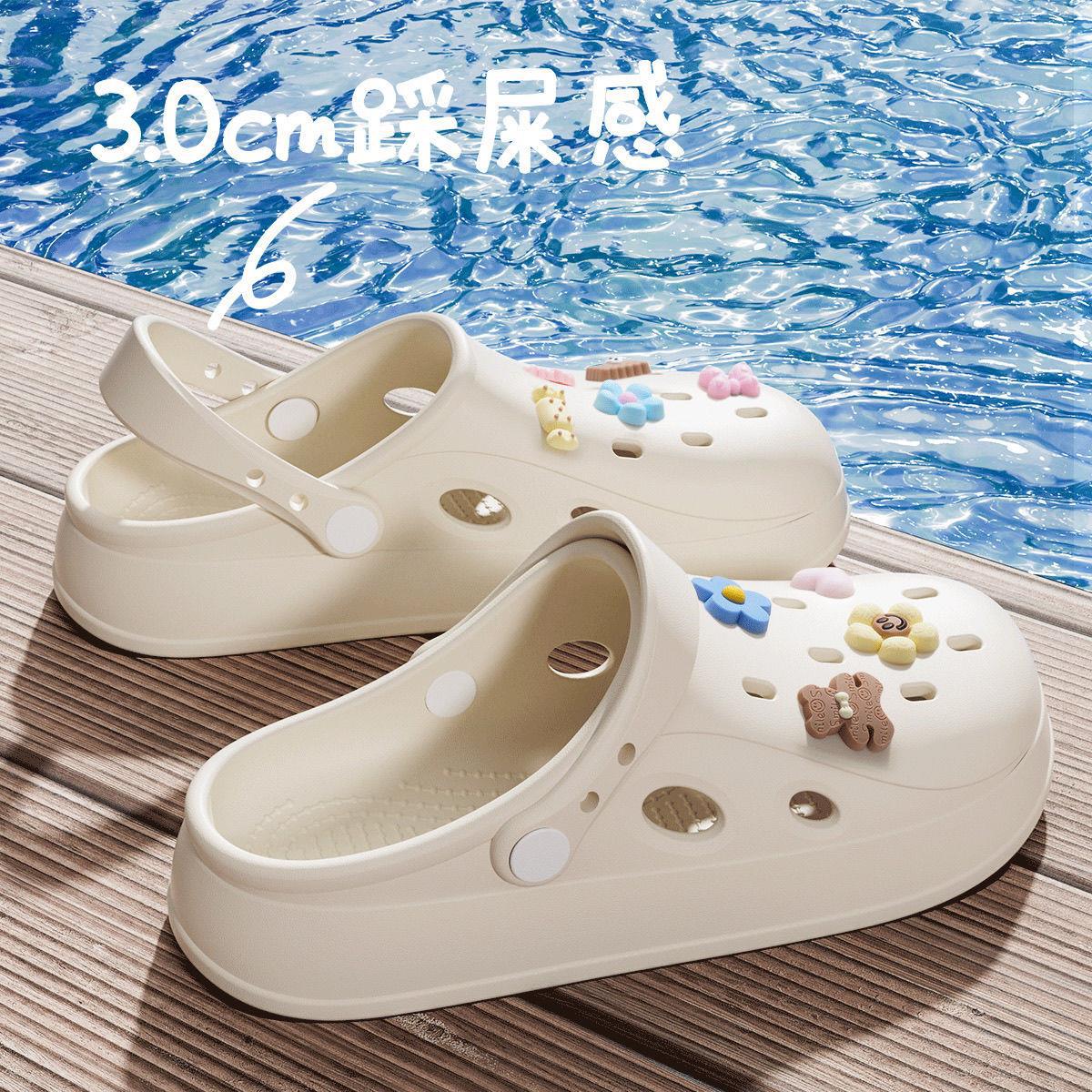 手术室防滑洞洞鞋女2025新款夏季沙滩鞋厚底护士医护拖鞋