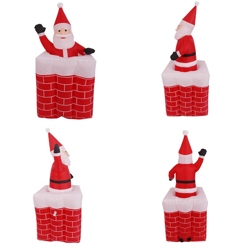 1,6 M chimenea de escalada Santa Claus chimenea de elevación inflable Santa Claus inflable luminoso decoraciones de Navidad