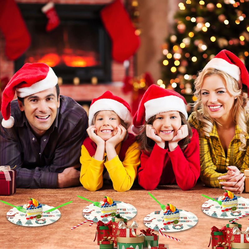 新品クリスマスクリスマスイブテーマパーティー用品食器クリスマス人ケーキ装飾紙皿紙コップ紙セット|undefined