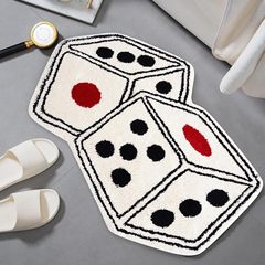 Simple Game Dice Bathroom Warming Mat Home Bedroom Imitation Cashmere Bedside Blanket Bathroom Thickened Non-Slip Mat