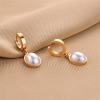 Golden earrings stainless steel, jewelry, European style, does not fade, pink gold, wholesale