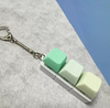 Three-button white shell-green