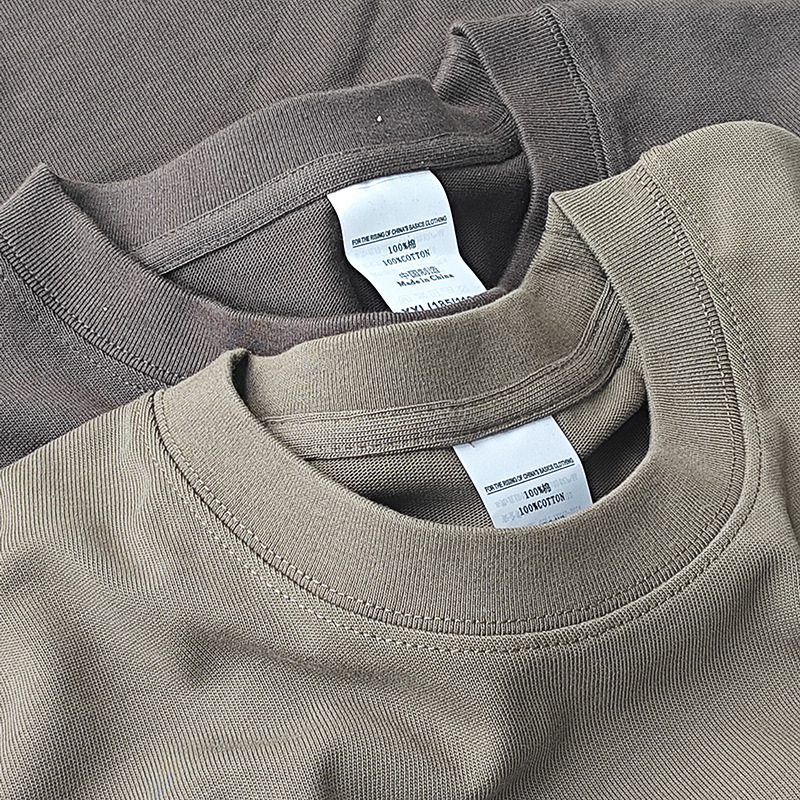 300g Heavy T-shirt Men's and Women's Short Sleeve Cotton Top T-shirt Crewneck Loose Solid Color Men's T-base Shirt 1/2