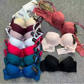 欧美少女内衣上薄下厚蕾丝全罩杯上托聚拢文胸70AC75ABCD80A85C