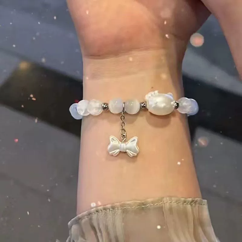 Hello Kitty, cute beaded bracelet handmade, for beloved, DIY
