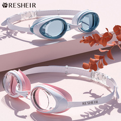 Swimming goggles waterproof and anti-fog high-definition transparent men's and women's myopia swimming goggles electroplating professional diving cap set equipment