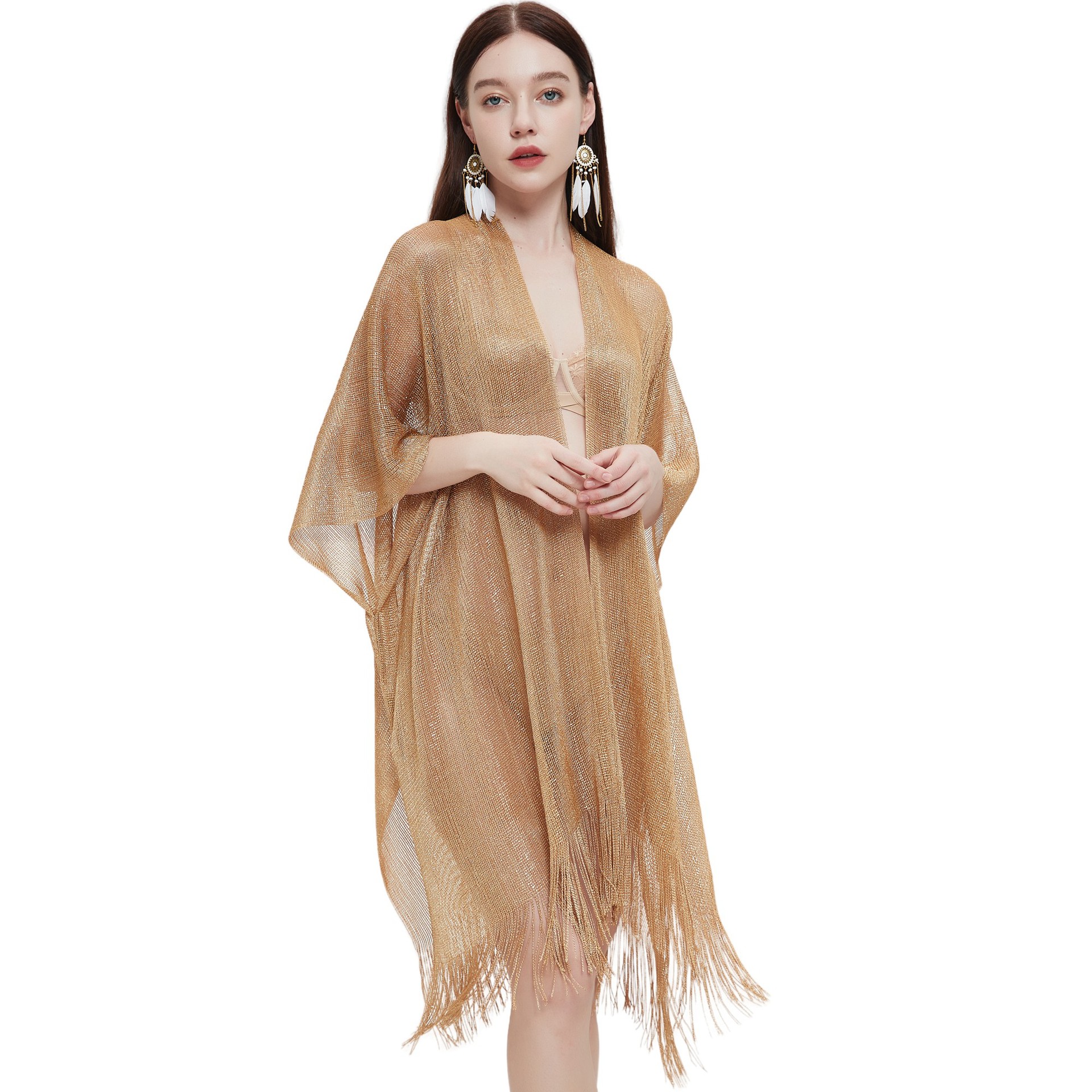 Women's Streetwear Solid Color Polyester Tassel Shawl display picture 6