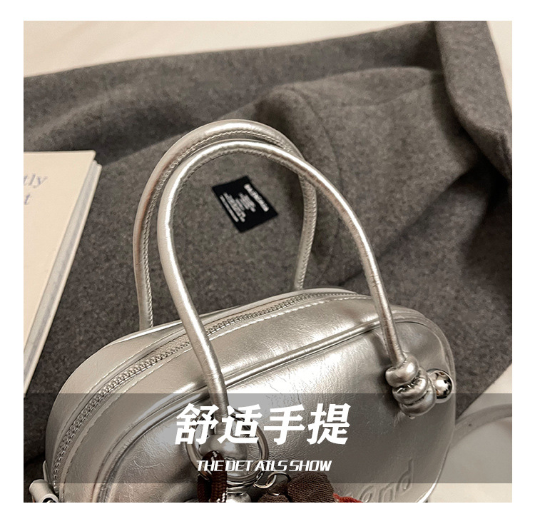 Retro soft leather solid color pillow bag for women, 2025 new trendy and fashionable single-shoulder crossbody bag, versatile hand-held bowling bag undefined