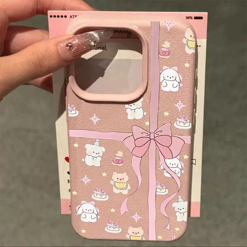 Чехол для телефона Apple iPhone16 — милый рисунок «личи» с медвежатами, подарок на день рождения