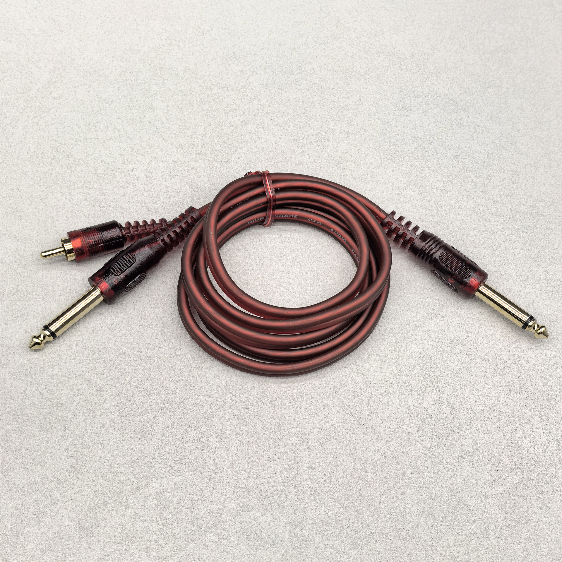 6.5 to 6.5+Rca Voice Cable Karaoke Machine Adapter Cable 6.35 to 6.35+Lotus Plug Voice Adapter Cable