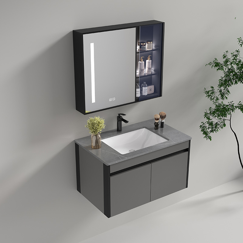 Directo de fábrica de panal de aluminio gabinete de baño de cerámica integrado espacio de baño de aluminio lavabo gabinete de lavado combinación