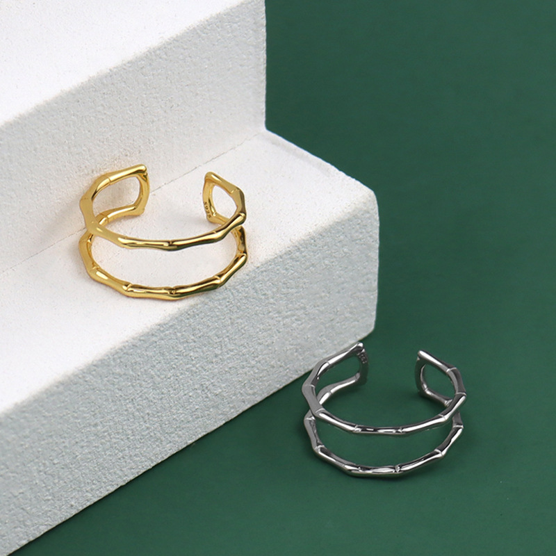 Fashion bamboo ring female double hollow creative simple fashion open ringpicture17