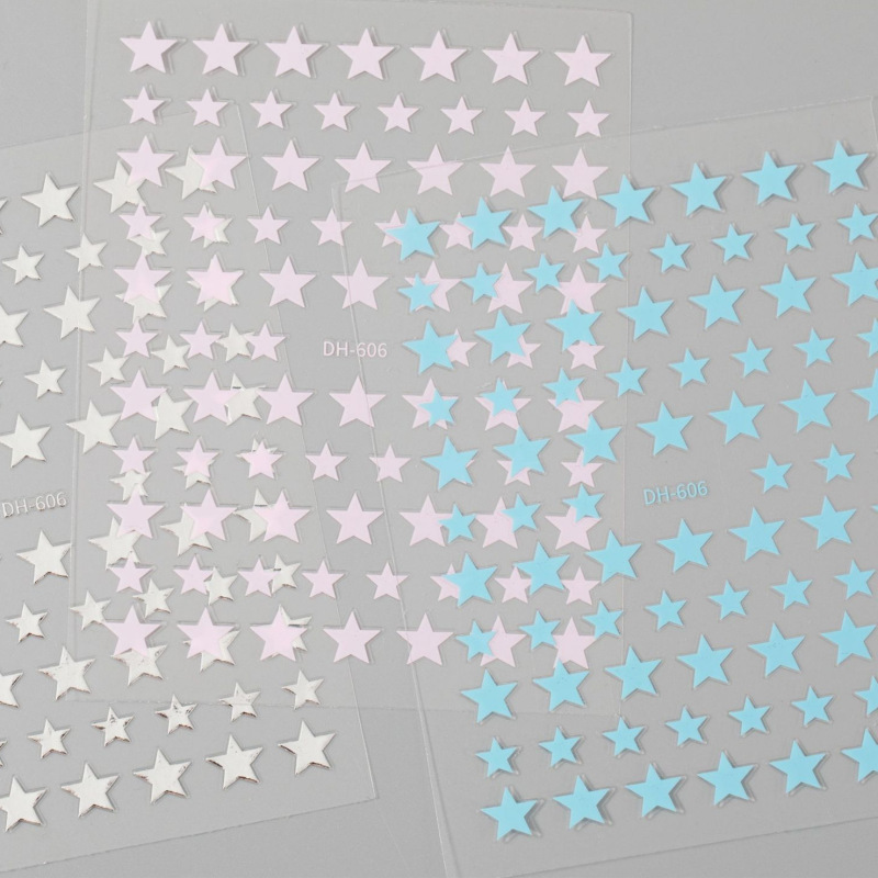 Net red five-pointed star nail sticker paper with adhesive simple Joker five-pointed star nail sticker jewelry DH