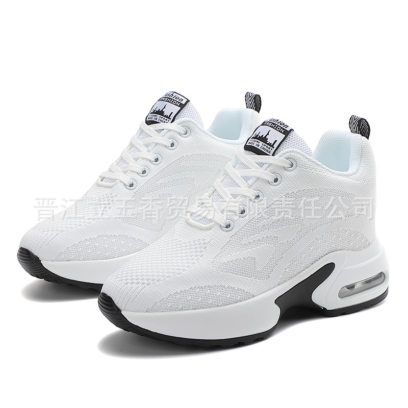 Zapatos de mujer coreanos 8cm de altura interior de tela de malla de aire suela transpirable zapatos de baile con suela suave zapatos de baile cuadrados cómodos