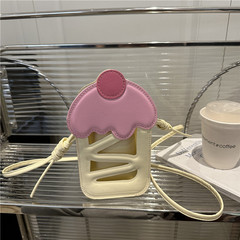 韓国スタイルのファッション携帯電話バッグクリエイティブデザイン中空女性の小さな正方形のバッグ甘いかわいいチェリーケーキメッセンジャーバッグ女性のための