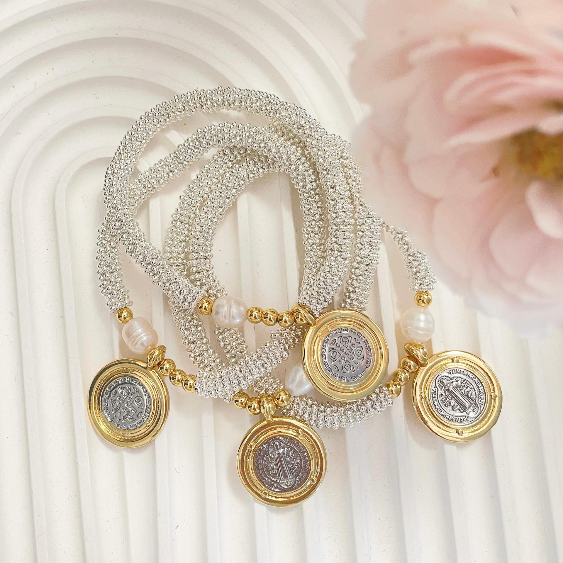Virgin Mary Pattern All Seasons Season Wholesale Jewelry IG Style Virgin Mary Copper Caviar Bracelet