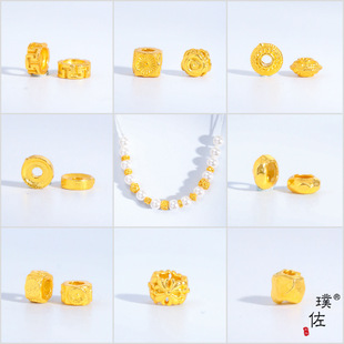 Color retention S925 silver gold plated ancient gold diy accessories plum blossom sugar wreath bead spacer bracelet necklace accessories
