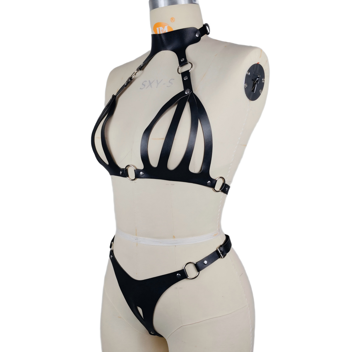 Productos para adultos, ropa de bondage negra, arnés de cuero, corsés, juguetes alternativos, pareja coqueteando, ropa de bondage al por mayor para mujeres image 5