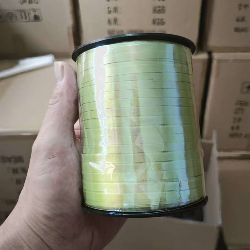 500 yardas de globo de cinta de color láser película de aluminio de cinta de color embalaje de regalo de cuerda de tracción de cuerda de bandera embalaje de regalo