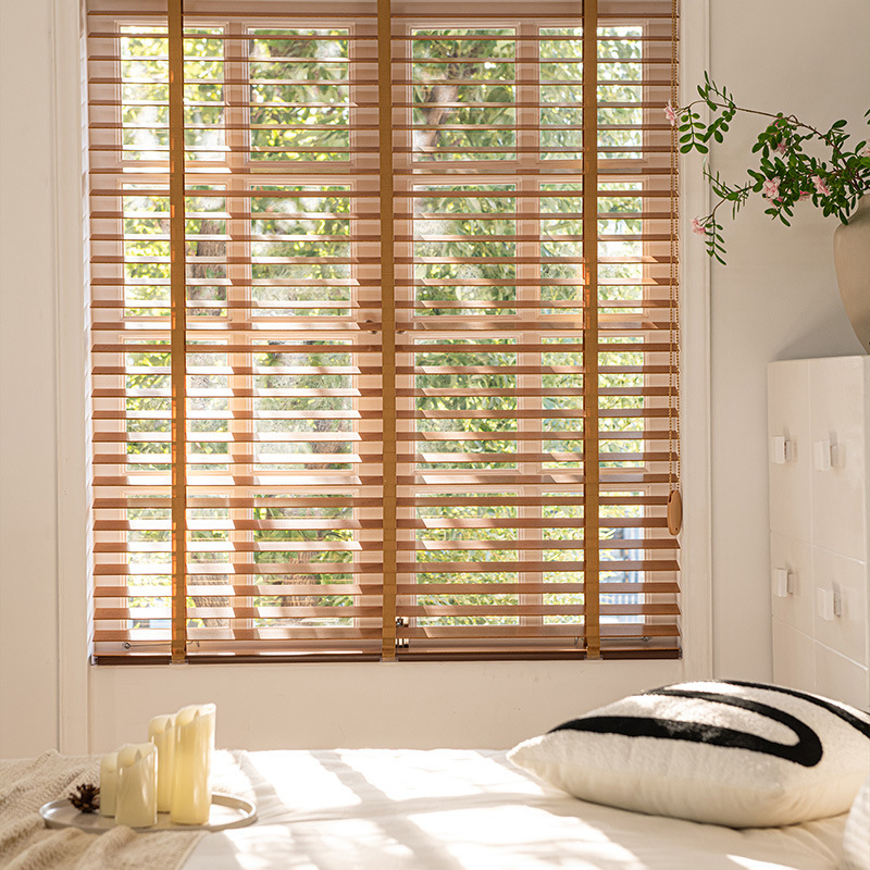Modern minimalist solid wood blinds office bedroom partition blinds lifting sunshade drawstring blinds