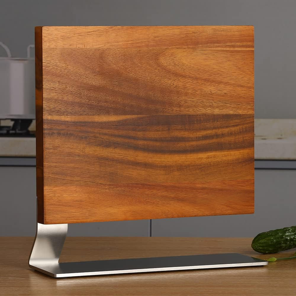 Titular de cuchillo de madera magnético de doble cara titular de cuchillo de cocina multifuncional titular de cuchillo práctico de madera para el hogar