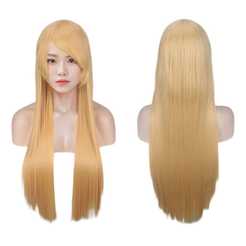 cosplay wig color anime European and American wig long hair style manufacturer wholesale head cover 80cm straight hair