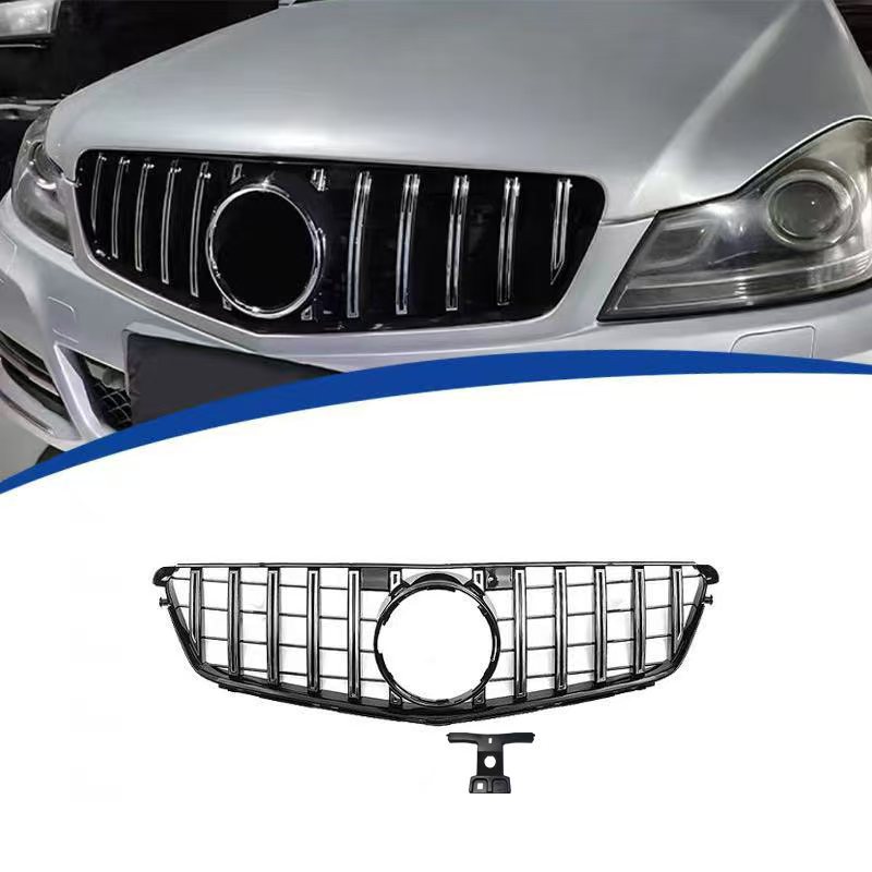 Fits 2009-2014 Mercedes-Benz C-Class W204 front grille GT style ABS material original vehicle replacement installation