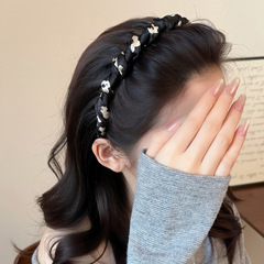 气质撞色麻花防滑头箍女韩国新款高颅顶发箍外出百搭洗脸压发发卡