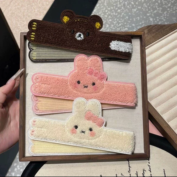Cartoon bunny animal hair clip, funny girl's forehead seamless bangs sticker, face wash makeup headband