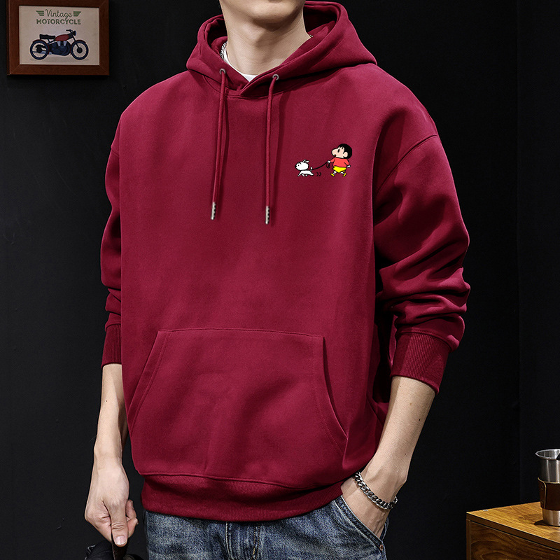 Camisa con capuz rojo vino - 8392