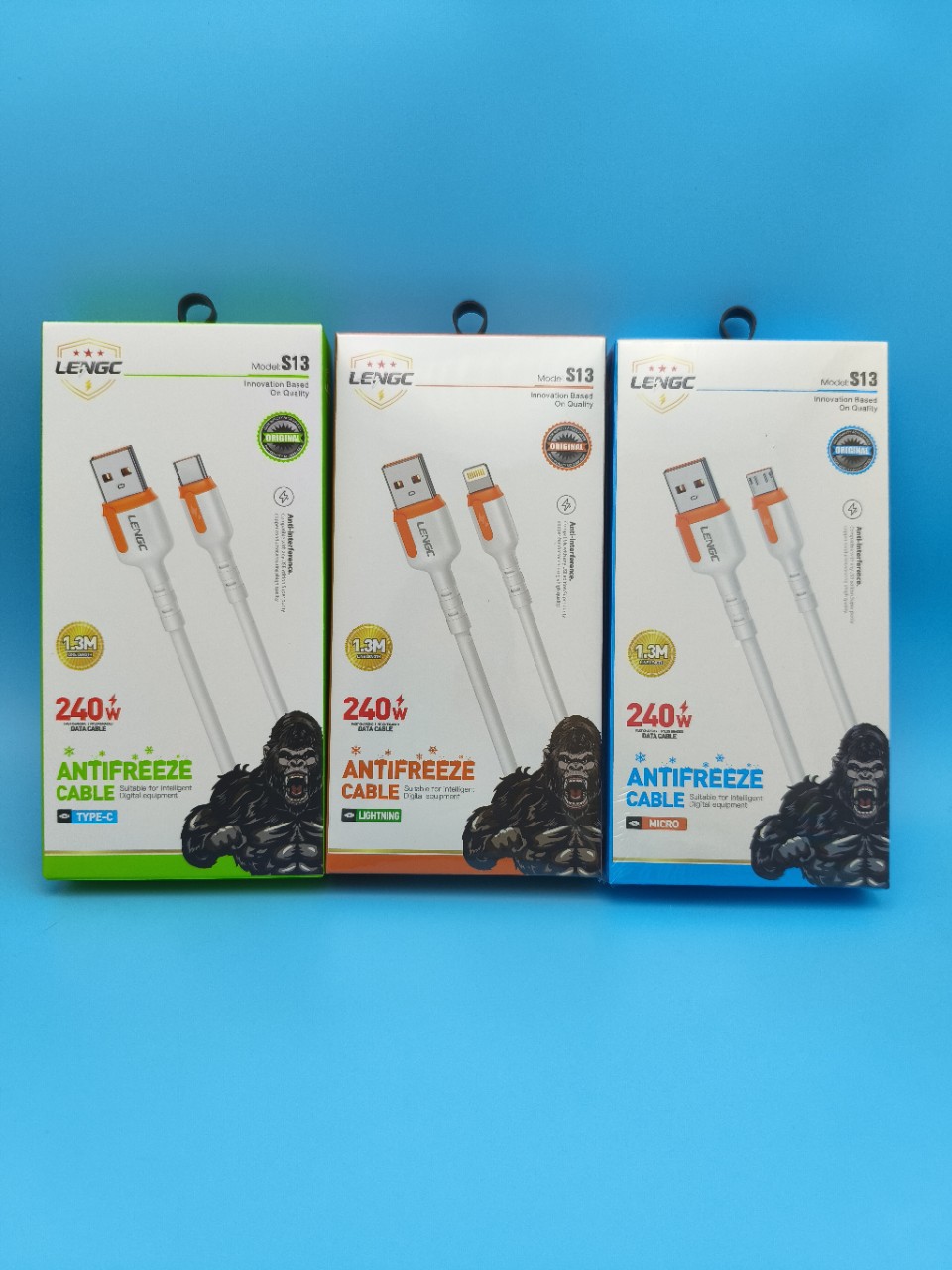 跨境款1.3米闪充数据线适用安卓苹果华为typec手机快充数据线批发