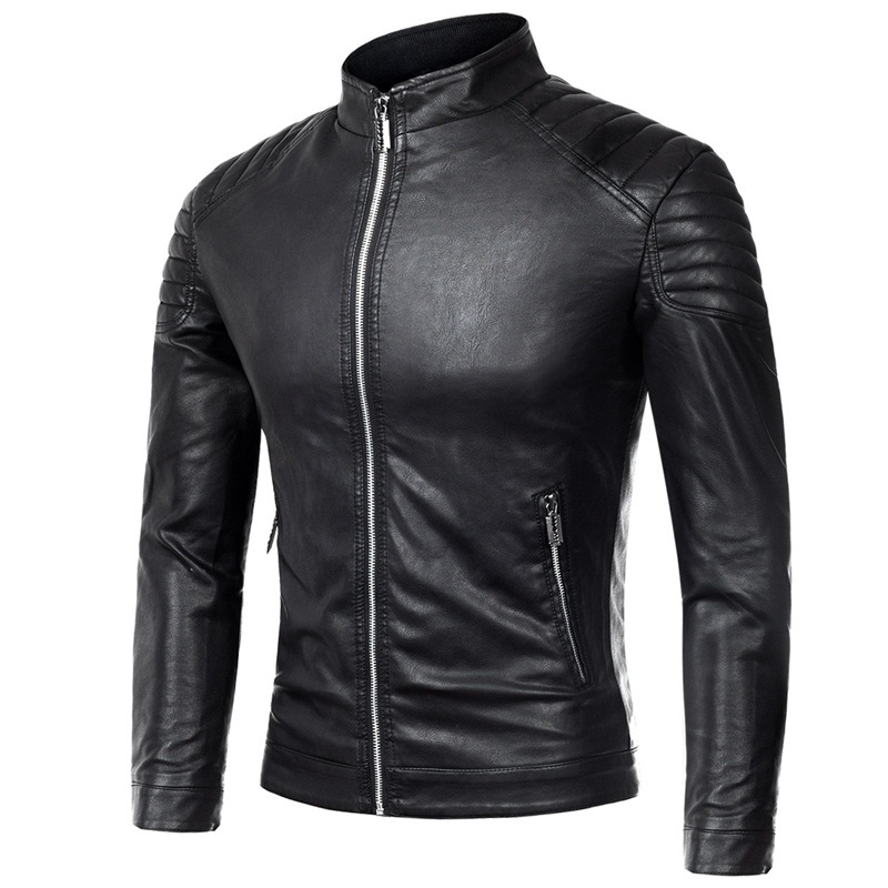 Transfronterizo Amazon AliExpress chaqueta de cuero para hombres jóvenes coreanos delgados casuales chaqueta de cuero para hombres chaqueta de locomotora