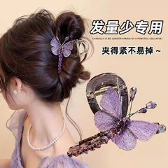 バタフライクリップ女性のハイエンド 2025 新しい後頭部サメクリップミディアムハーフタイヘアクリップ夏の帽子
