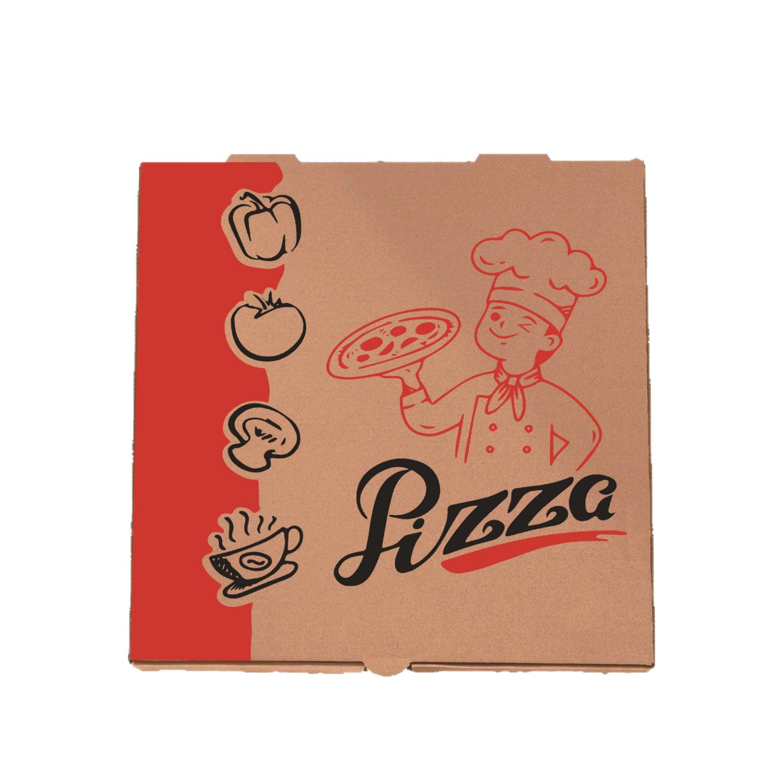 Caja de pizza de 9 pulgadas impresa en color cartón kraft ecológico degradable caja de embalaje de alimentos caja de pastel pan