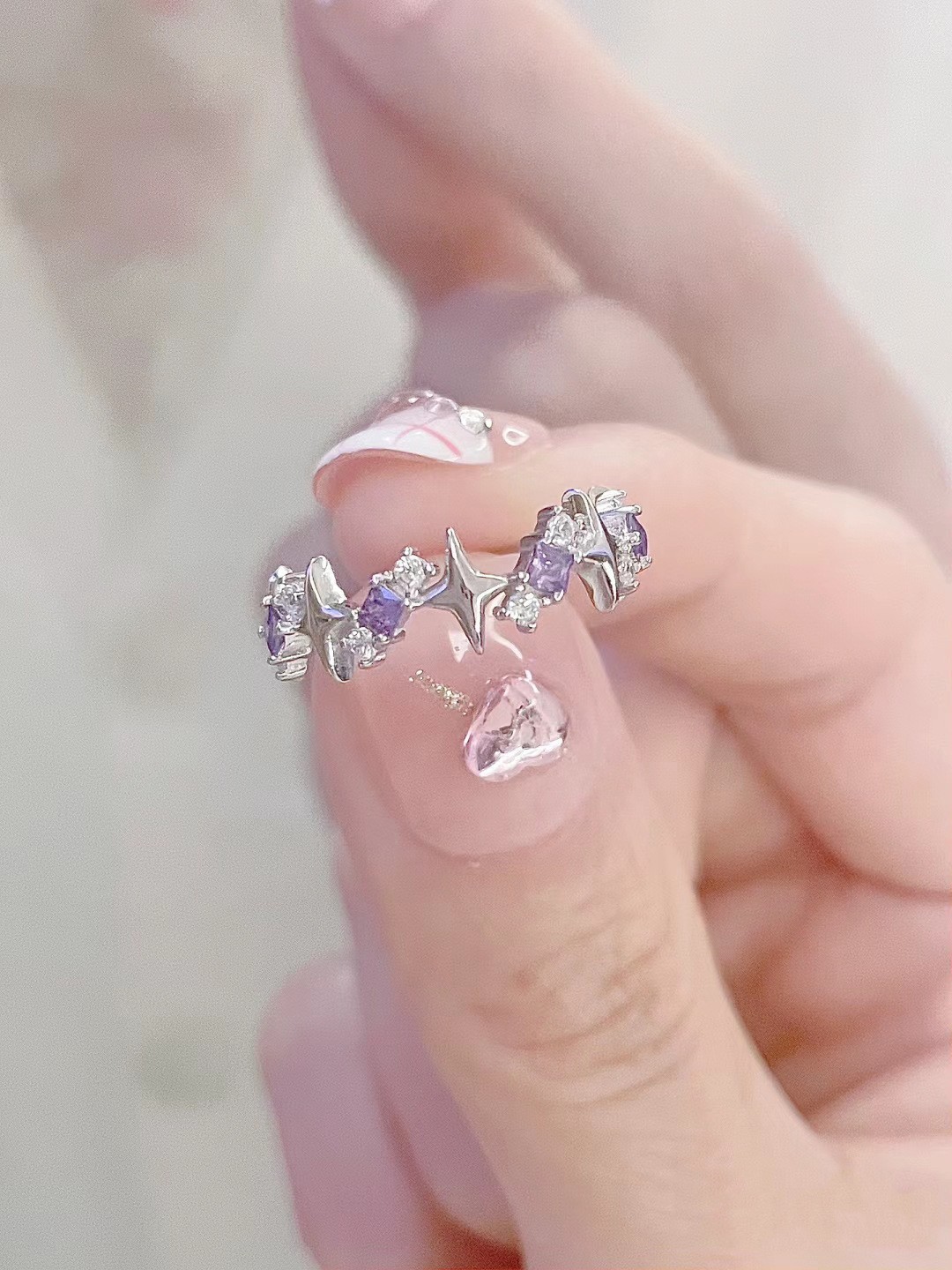 Accessory, small design ring, flowered, high-quality style, simple and elegant design