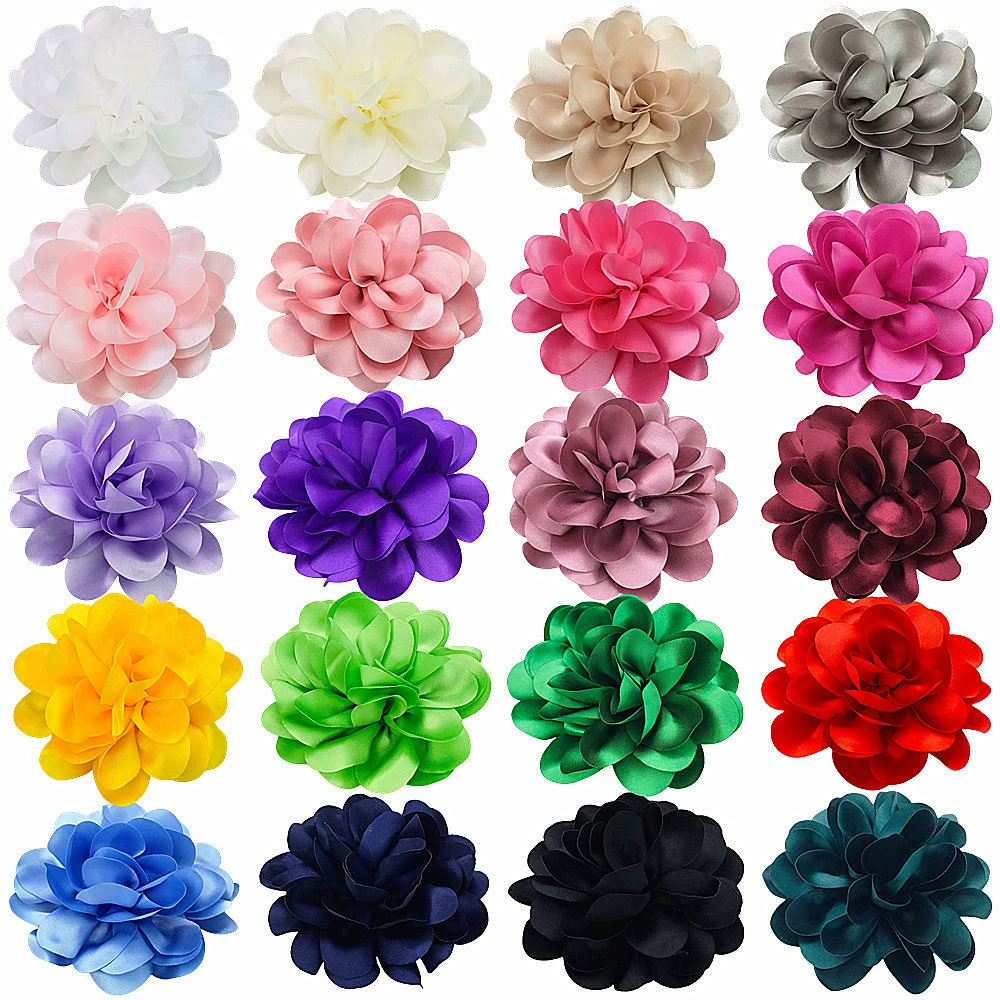 Спотовые 10cm атласные цветы из ткани трансграничные высококачественные головные цветы корсамы для одежды аксессуары
