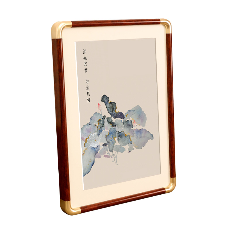 中国式フォトフレーム置物写真オーダーメードdiy壁付角丸絵枠空枠表装a3油絵表装枠高級感