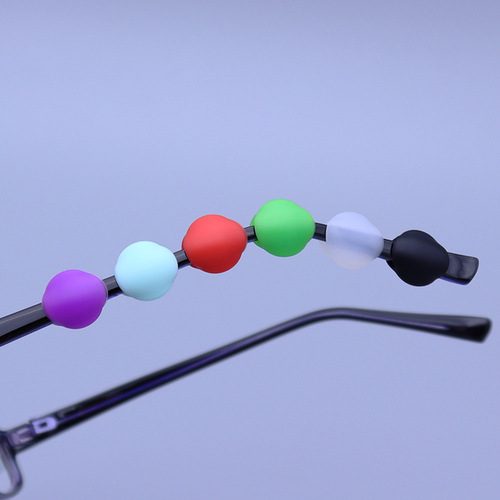 Chocolate bean glasses silicone non-slip sleeves behind the ears fixed ear pads and ear hooks round non-slip rings glasses legs soft foot sleeves