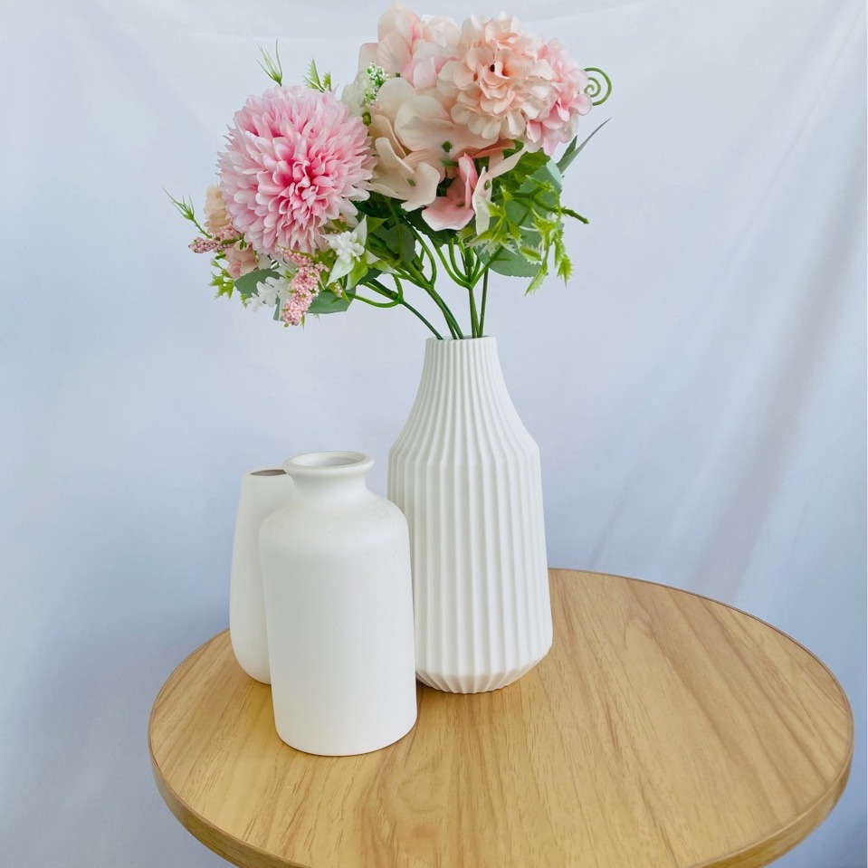 Jarrón de cerámica blanco puro para uso doméstico, jarrón simple para plantas hidropónicas, jarrón decorativo, superventas transfronterizo, estilo fresco