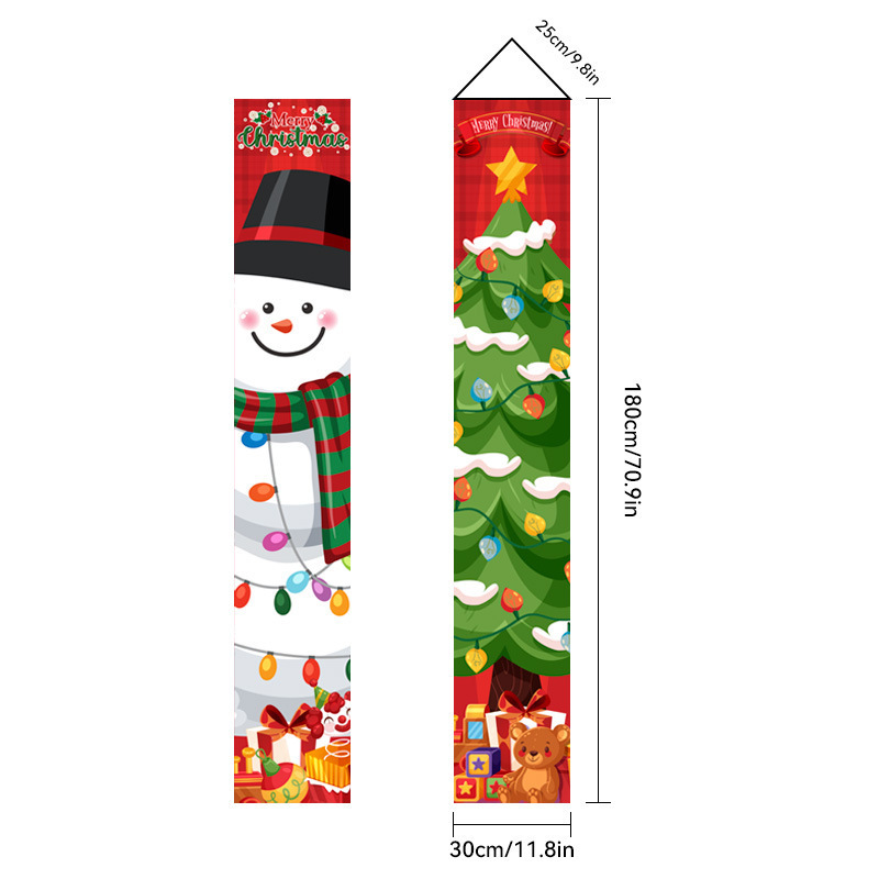 Amazonクロスボーダー新しいクリスマスカプレットドアカーテンお祭り雰囲気アレンジメントクリスマスフラッグ背景布バナー|undefined