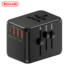 新品全球通转换插头4口旅游多功能转换插座插座转换器万能一转多