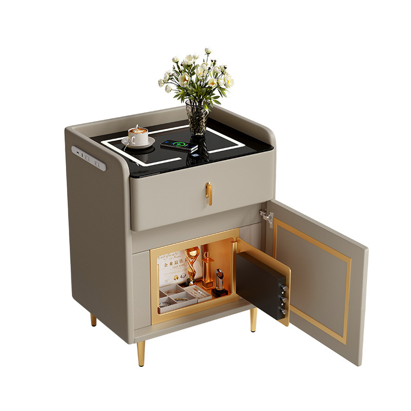 Mesita de noche caja fuerte todo en uno 2024 nuevo dormitorio caja fuerte para el hogar con cerradura, simple, moderno, ligero, lujo avanzado