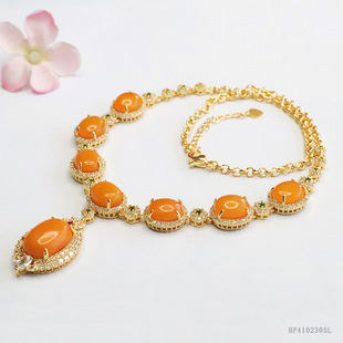 Xinyu Baltic Amber Necklace Natural Beeswax Evening Chain Women Gaoding Jewelry Wholesale HP4102305L