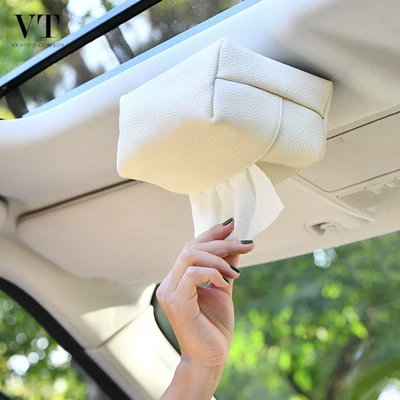 Maqnitli Avtomobil Salfet Qutusu, Dəri Mərkəzi Konsol Salfet Qutusu, Avtomobil Aksesuarları