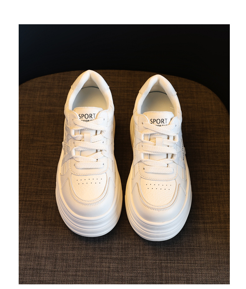 Giày sneaker nữ chunky đế dày trắng đa năng HJ5003, tăng chiều cao 9.5 cm — Màu be đen chi tiết 15