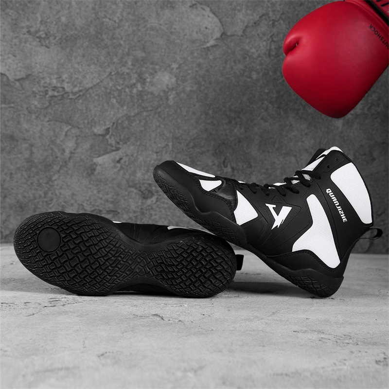 New men's boxing shoes, sparring shoes, fighting wrestling shoes, short wrestling boots, long boots, combat boxing shoes with wear-resistant soles